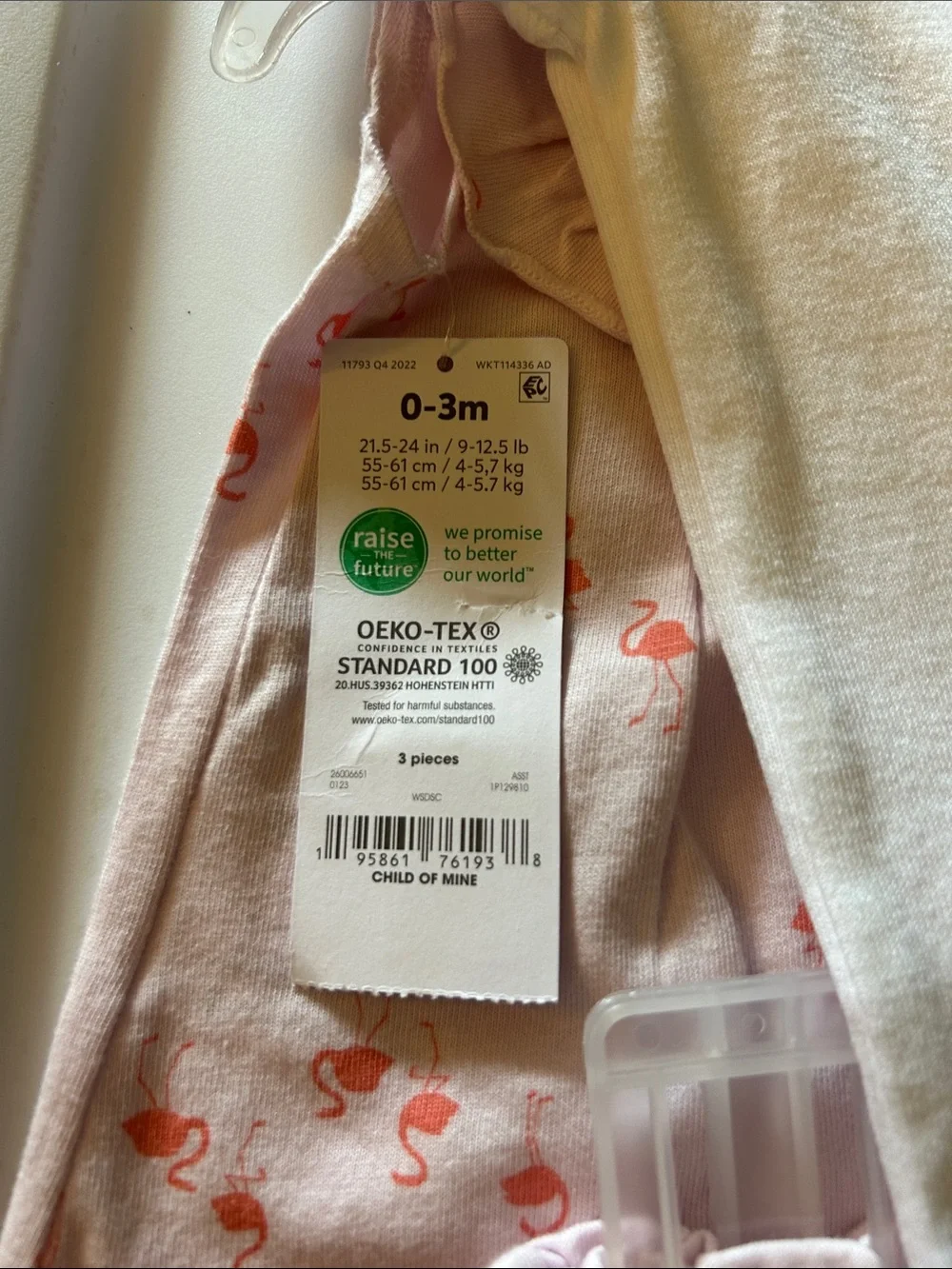 Carter's White Baby Onesie with Pink Flamingo Set